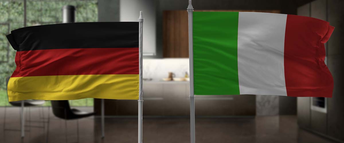 italy and germany flags