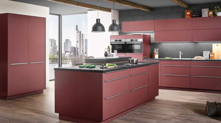 urban modern cherry kitchen cabinets
