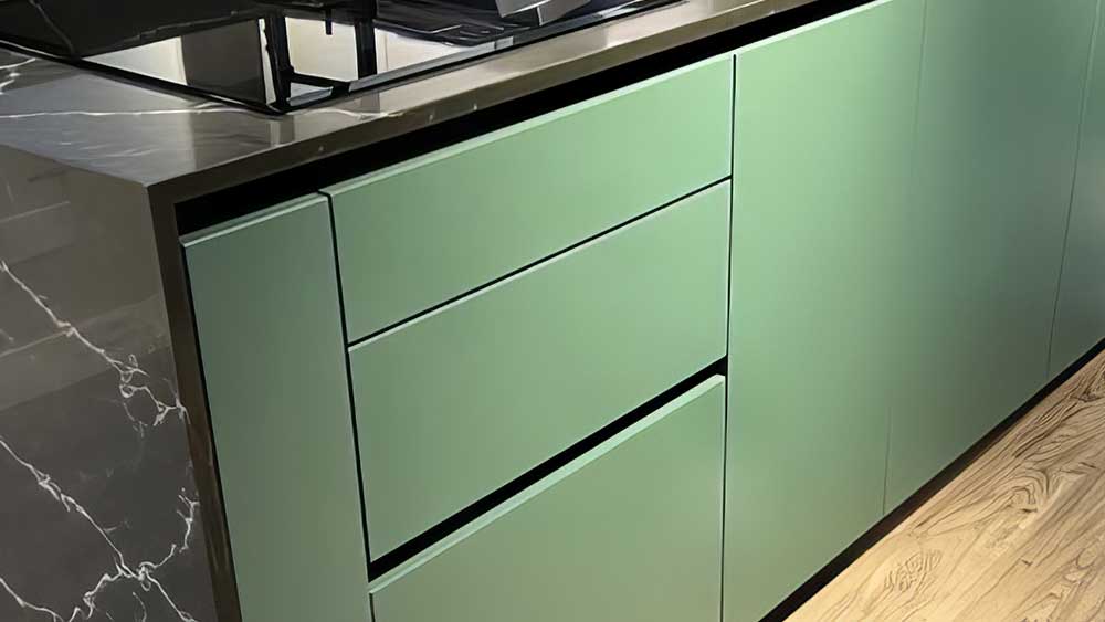 earthy green cabinets