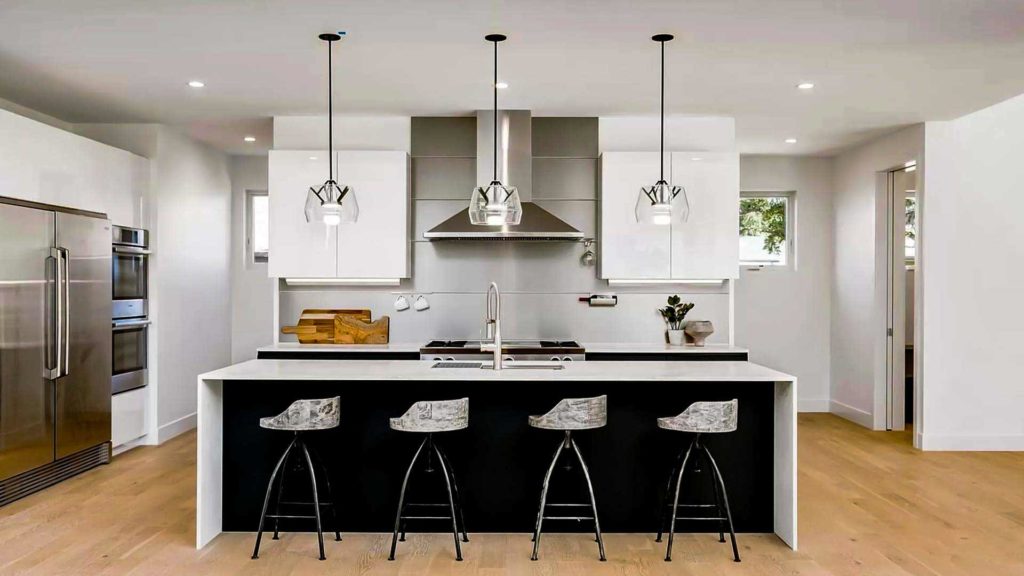 modern white kitchen lighting