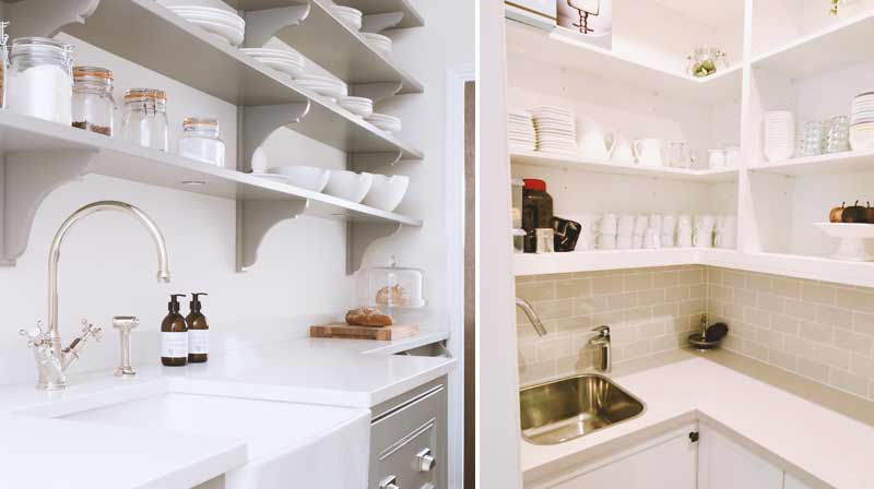 sink and faucet in pantry